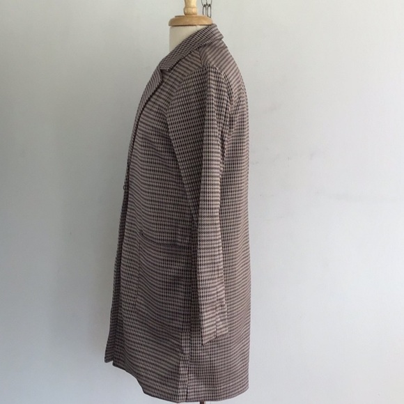 Philosophy ivory/ brown/slate houndstooth one button long blazer. Small. NWT - Picture 4 of 9